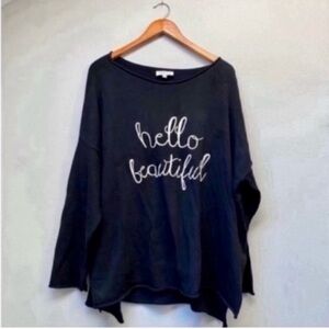 Plus Size Hello Beautiful Sweater Black & White